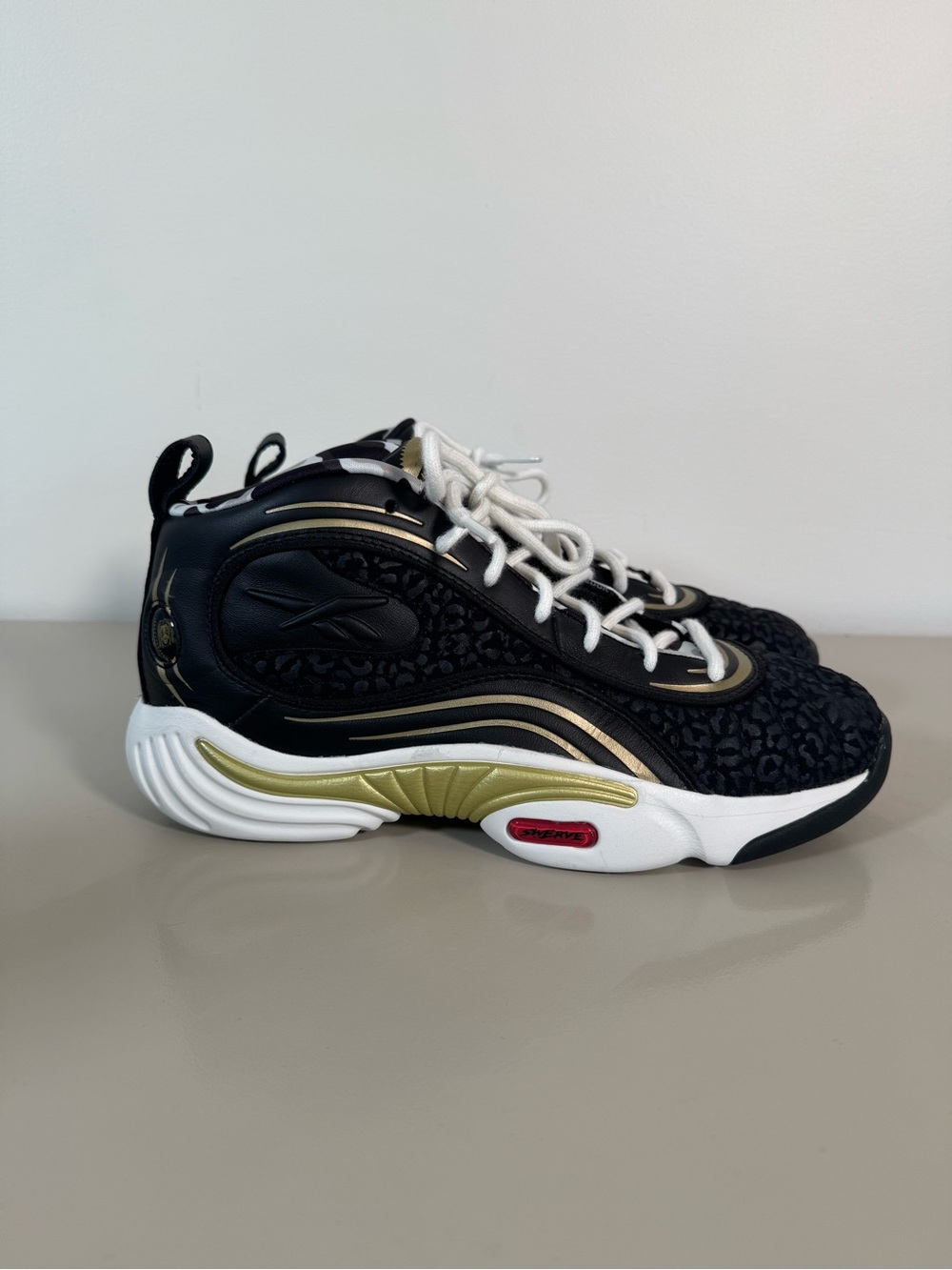 Reebok Answer III Swerve Strickland Killmonger Black Gold Leopard NWT US 10